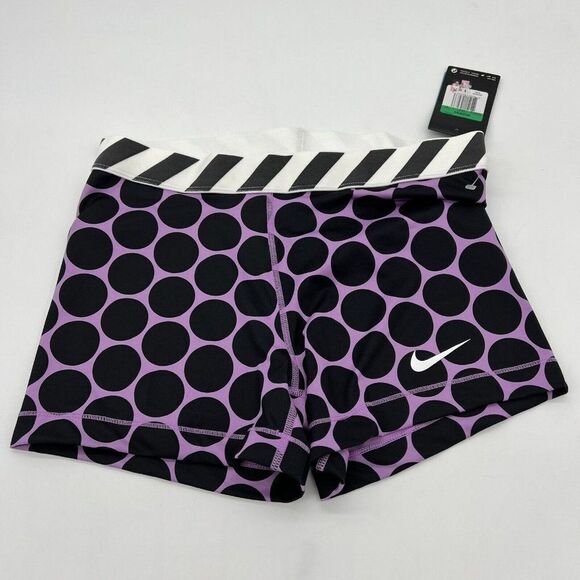 Nike Pants - Nike Pro Training Three Inch 3" Shorts Black & purple dots TIGHT FIT Gym…
